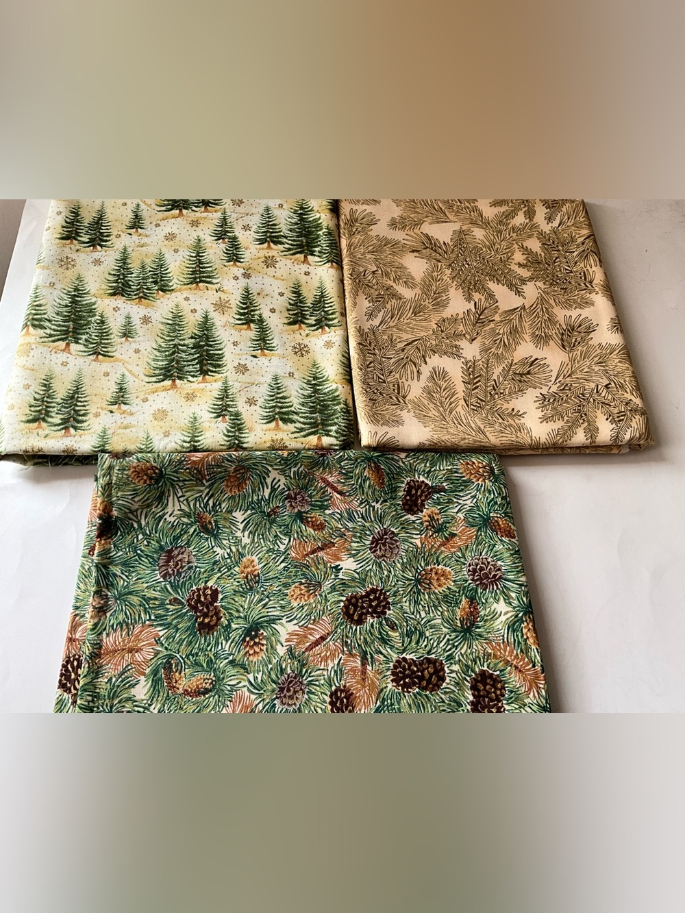 Quilting Sewing Fabric Lot Moda Hoffman Pine Trees Pine Cones Forest Theme